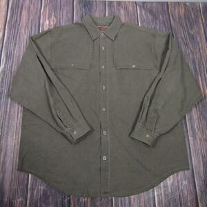 The Australian Outback Collection Shirt Mens 2XL Green Long Sleeve Button Up